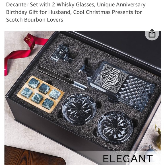 Decanter Set Engraved Unique Words, Best Anniversary or holiday Gift. - Picture 2 of 8